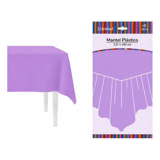 Mantel De Mesa Rectangular Liso Colores Pasteles 137x183 Lila