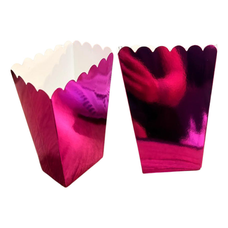 X 6 Cajas Metalizadas Para Cabritas Y Palomitas Fiesta