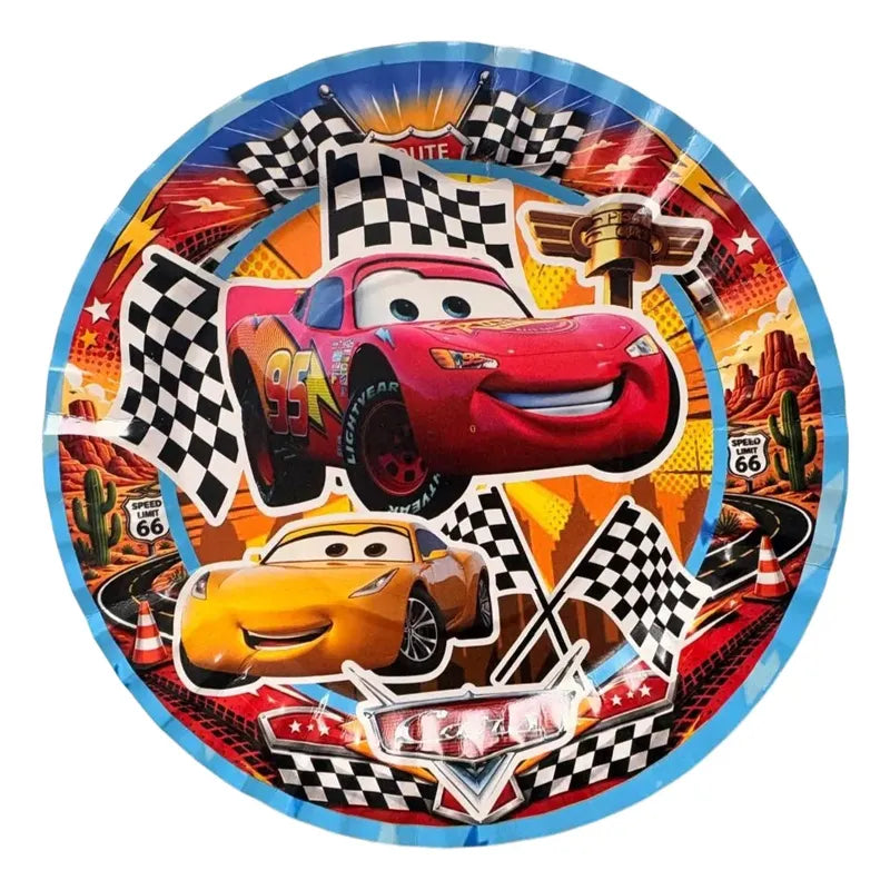 X 6 Platos Cars Rayo Mcqueen Disney Cotillón Cumpleaños Rojo