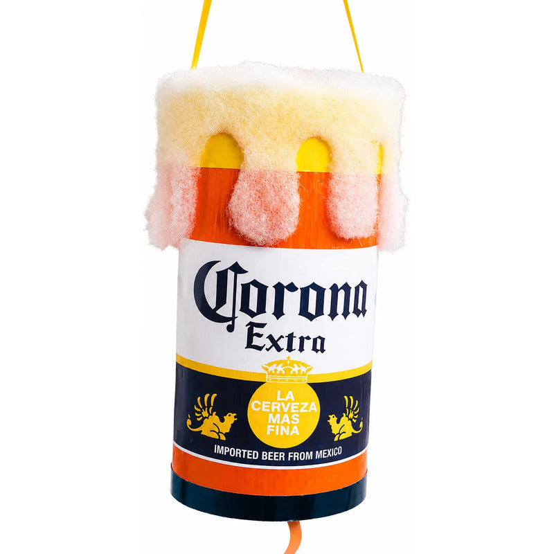 Piñata Lata De Cerveza Corona Extra Para Fiestas Naranja