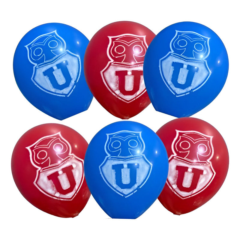 Set 12 Globos Cumpleaños Látex La U De Chile Azul