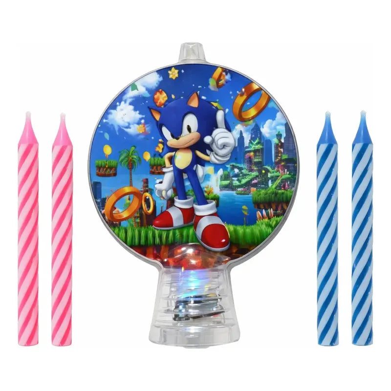Vela De Cumpleaños Luminosa Sonic