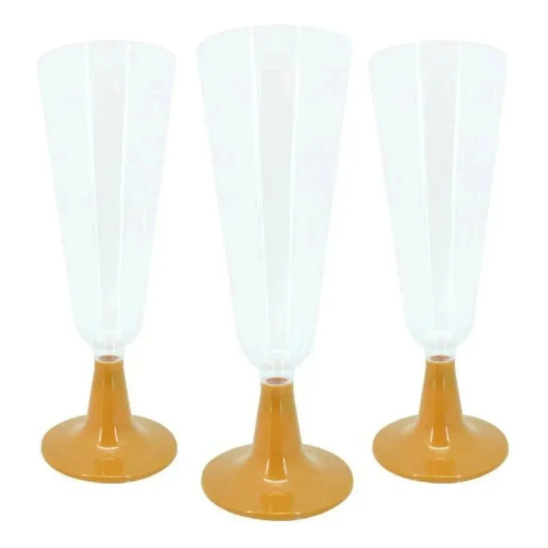Pack 6 Copas De Helado O Postres Plásticas Doradas Dorada
