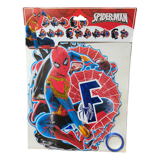 Cotillón Spiderman Guirnalda De Cumpleaños