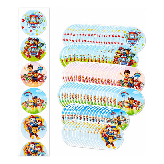 Pack 100 Stickers Adhesivos Paw Patrol Redondos