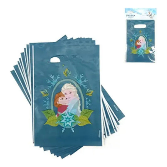 Pack 6 Bolsas Cumpleaños Cotillón Frozen 16x25 Cm