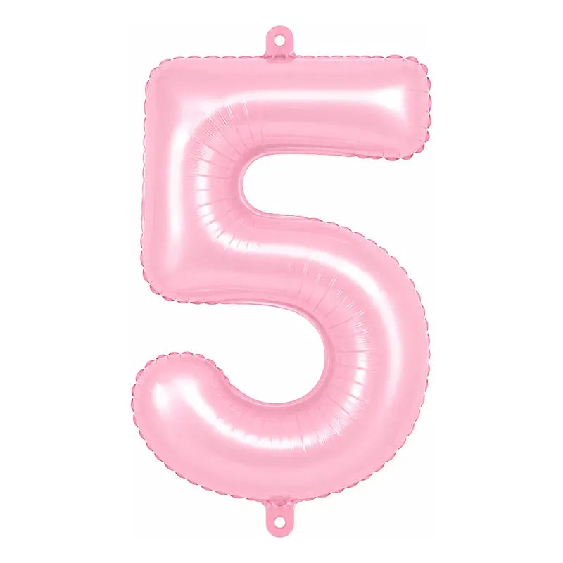 Globo Metálico Número 81 Cm Rosado Pastel Para Fiesta 5