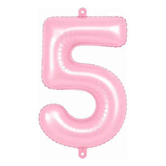 Globo Metálico Número 81 Cm Rosado Pastel Para Fiesta 5