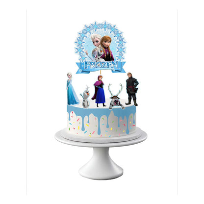 Pack 6 Topper Para Torta De Cumpleaños Frozen  Azul Frozen