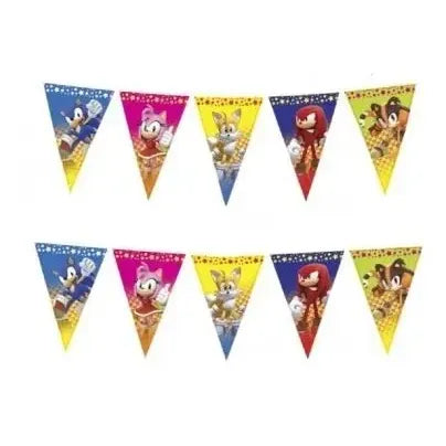 Banderin Guirnalda Sonic 5 Mts Decoración Cumpleaños
