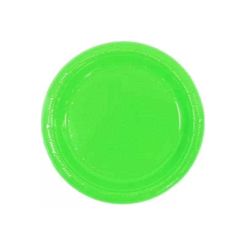 Pack 10 Platos Plásticos De Color A Elección Celebraciones