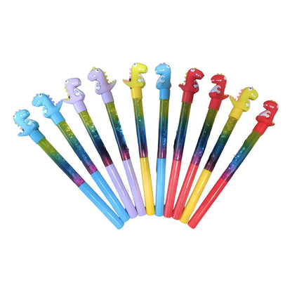 12 Lapiceros Kawai Agua Glitter Dino Juguetes Surtido Negro
