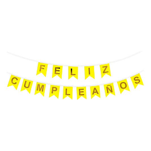 Guirnalda Banderin Feliz Cumpleaños Colores Fluor