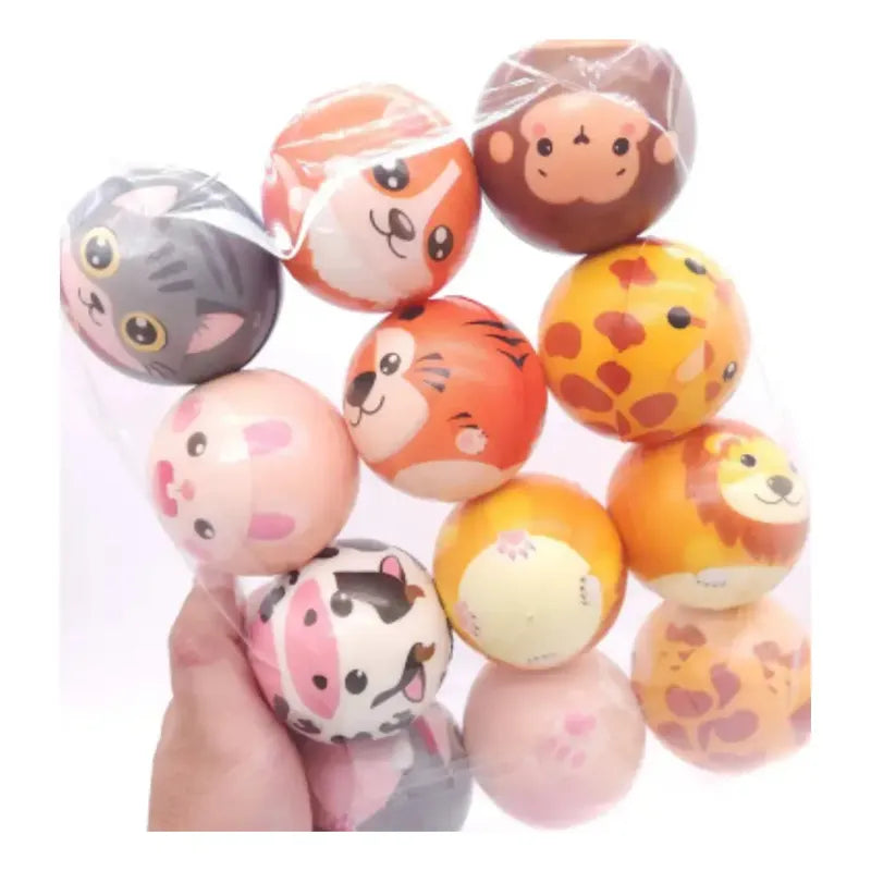 Pack 12 Pelotas Animales Antiestres Sorpresas De Cumpleaños
