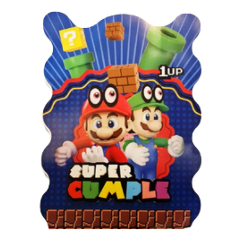 Piñata 3d Super Mario Bross 40x29 Cm Cotillón Cumpleaños Rojo