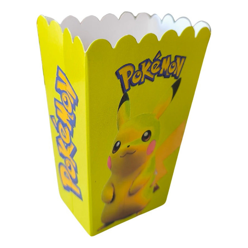 Pack 6 Cajas De Cabritas Pop Corn Pokemon Cotillón Amarillo