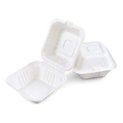 Pack 50 Porta Torta Biodegradable Para Cumpleaños Blanco