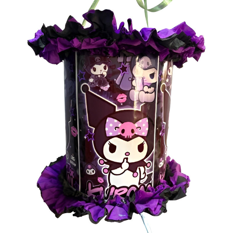 Piñata De Cumpleaños Kuromi 53 Cm Morada Kuromi Geométrico Chica