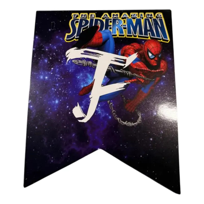 Banderín Cumpleaños Spiderman Cumpleaños Decorativo Azul