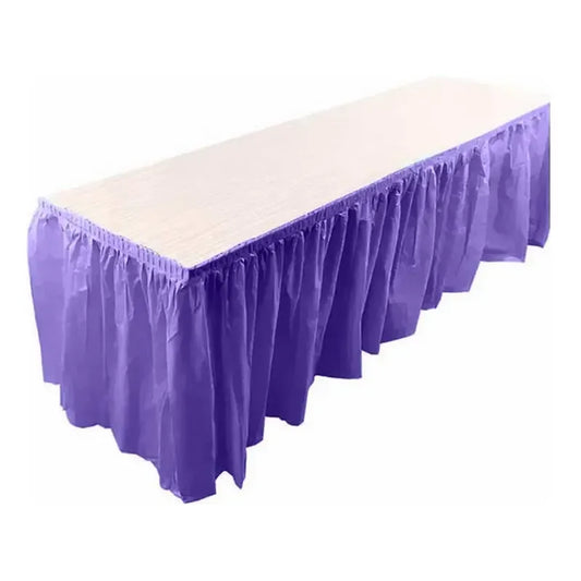 Faldon De Mesa Decoración De Fiestas 74 X 426 Cm Color Morado Lisa
