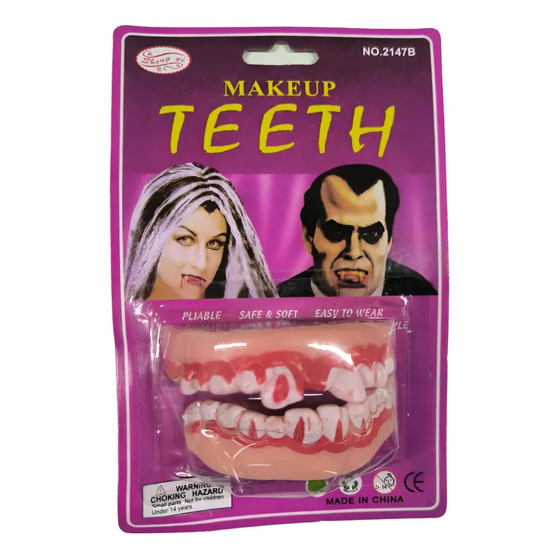 Dientes Halloween De Miedo Vampiros Piel