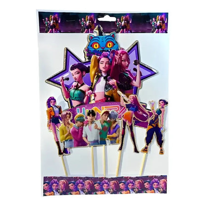 Toppers Para Torta Cumpleaños Guerreras Kpop Violeta