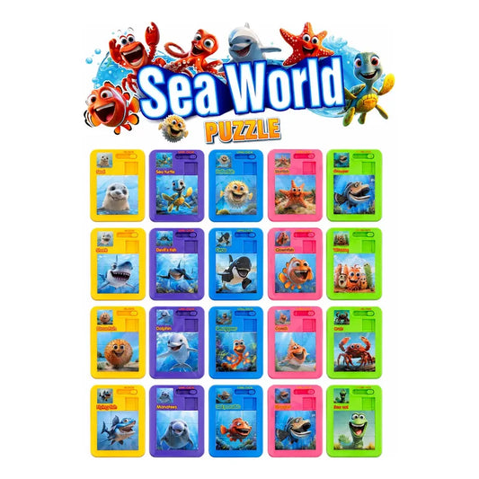 Set 20 Puzzles Deslizantes Infantiles Animales Marinos