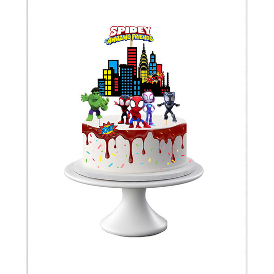 Topper Torta Cumpleaños Spidey Y Sus Amigos