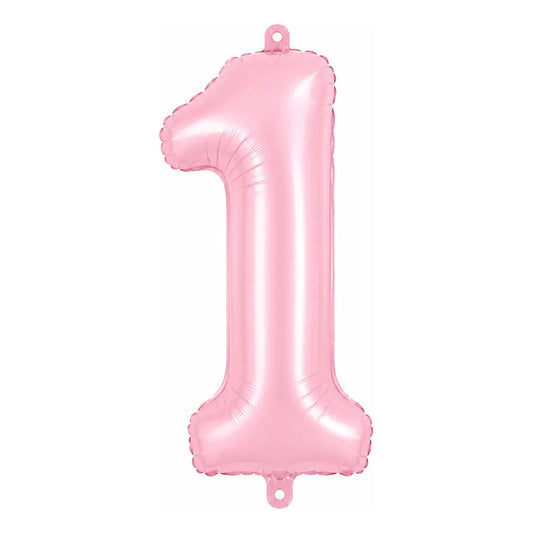 Globo Metálico Número 81 Cm Rosado Pastel Para Fiesta 1