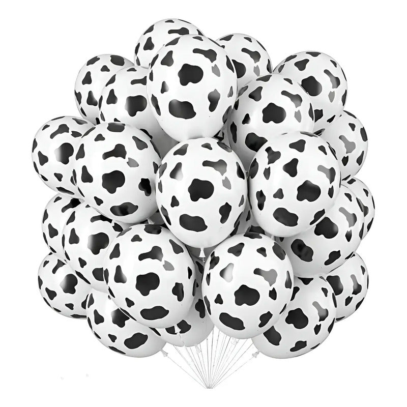 Pack 50 Globos Látex Animal O Manchas Blanco Y Negro