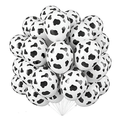 Pack 50 Globos Látex Animal O Manchas Blanco Y Negro
