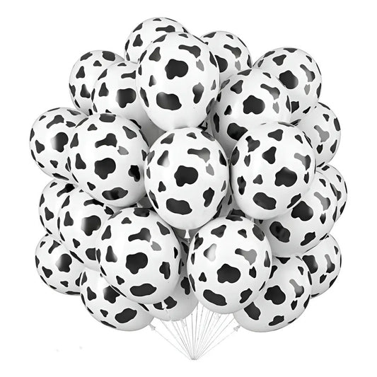 Pack 50 Globos Látex Animal O Manchas Blanco Y Negro