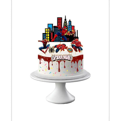 Pack 6 Topper De Torta De Cumpleaños Spiderman