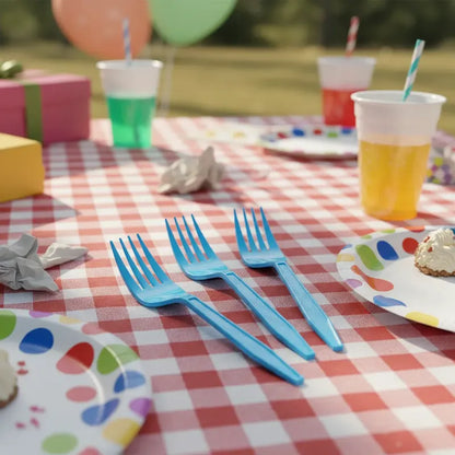 Pack 20 Tenedores Plásticos De Color Para Fiestas