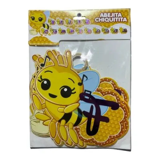 Cotillón Cumpleaños Guirnalda Feliz  Abejita Plim Plim 3d