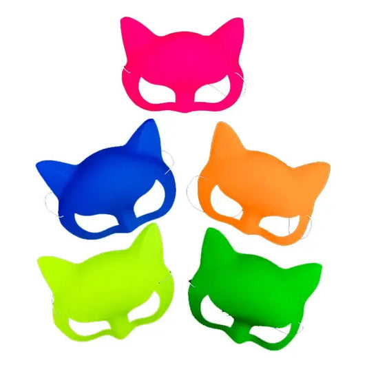 Pack 6 Antifaz Gato Flúor Liso