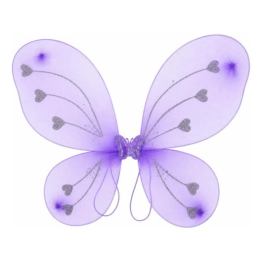 Alas De Mariposa Moradas Con Glitter Disfraz Hada Para Niña Morada