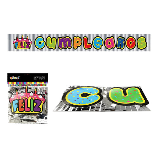 Cotillón Cumpleaños Guirnalda Decorativa De Colores