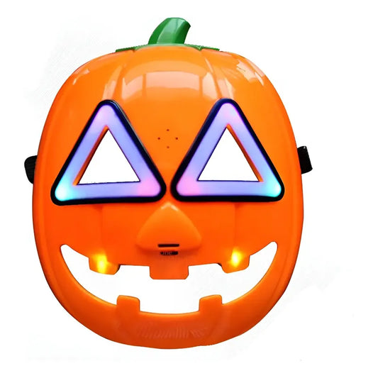 Máscara Calabaza Halloween Luz Y Sonido Terrorifico Naranja Calabaza