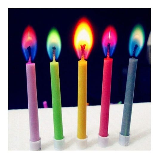 Pack 5 Velas Cumpleaños Llama De Colores