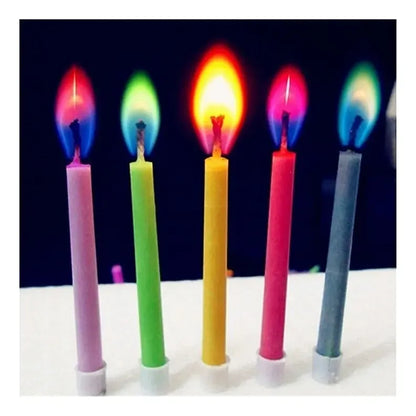 Pack 5 Velas Cumpleaños Llama De Colores