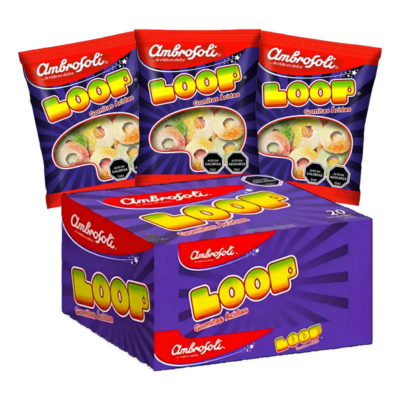 Gomitas Acidas Recubiertas De Azúcar Loop 500gr