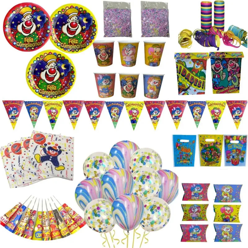 Pack Cotillón Retro Ochentero Vintage 95 Pcs