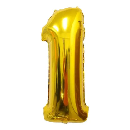 Globo Número Dorado Metalizado  80 Cm Fiestas
