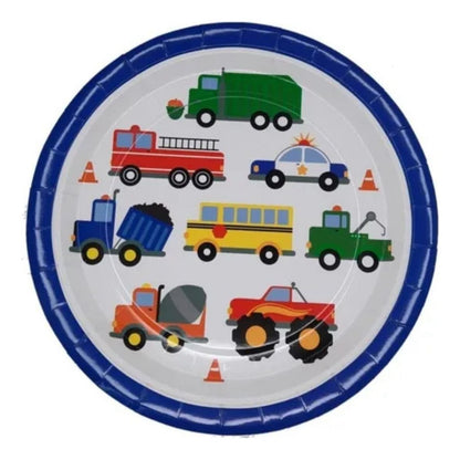 Pack 6 Platos Cumpleaños Camión Blanco