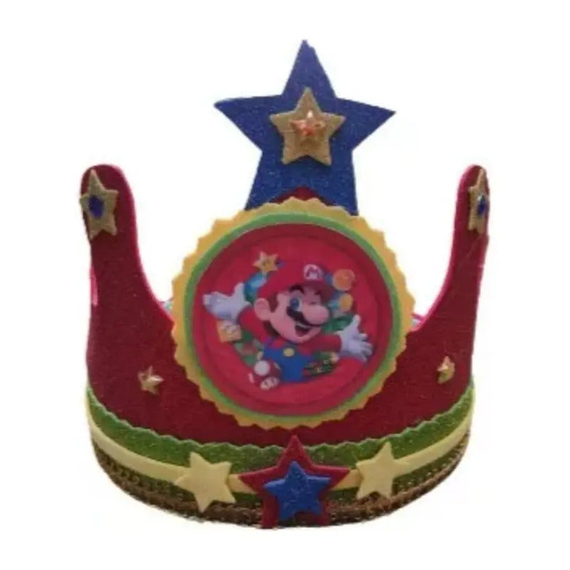 Corona De Cumpleaños Festejado Súper Mario Bross