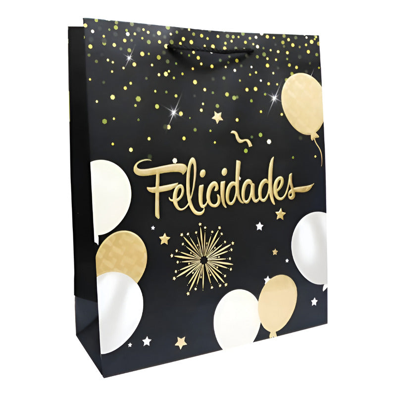 Bolsa De Regalo Cumpleaños Colores Estrellas 18x23 Cm