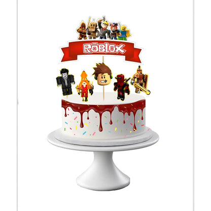 Pack 5 Topper Torta De Roblox Cotillón Cumpleaños