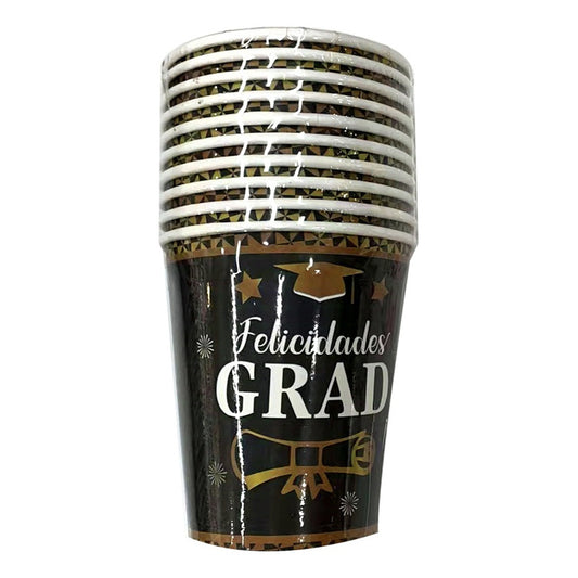 Pack 10 Vasos Cotillón Graduación