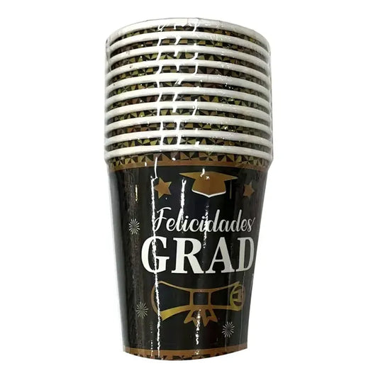Pack 10 Vasos Cotillón Graduación